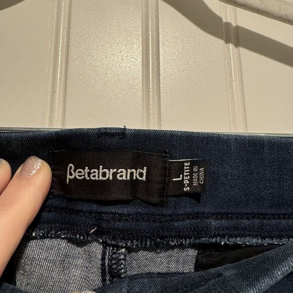 Betabrand Pull On Denim Jeans Straight Leg Size Large Petite - Picture 3 of 5